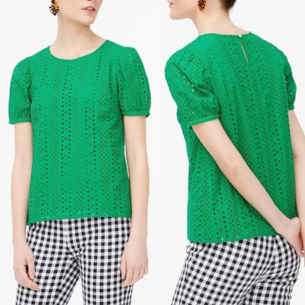J. Crew Kelly Green 💚 XXS short Sleeve Shirt - EUC